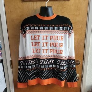 Titos Let It Pour XL Ugly Christmas Sweater Pullover